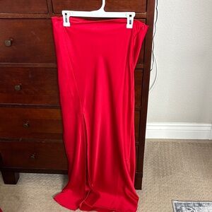 Vici Vibrant Red Silk Skirt